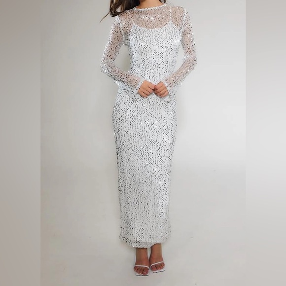 RARE LONDON sequin sheer dress - Picture 2 of 6